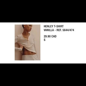 NWT- Henley long sleeve (small)